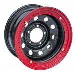 Диск усиленный УАЗ стальной черный 5x139,7 8xR16 d110 ET-19 с псевдо бедлоком (красный)