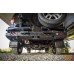 Бампер РИФ силовой задний УАЗ Патриот 2015+ с квадратом под фаркоп, фонарями и 2-мя калитками, стандарт