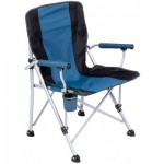Кресло PREMIER складное, твердые тканевые подлокотники (синий/черный), нагрузка 100 кг