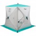 Палатка зимняя PREMIER Куб утепленная 1,8х1,8, бирюза/серый