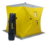 Палатка зимняя HELIOS утепленная Куб 1,8х1,8 (желтый/серый)